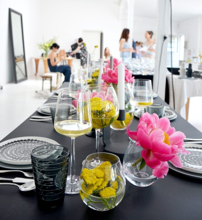 Tischdekoration beim Schoener Wohnen-Workshop-annablogie