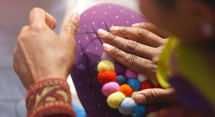 Filzkugelteppich fertigen